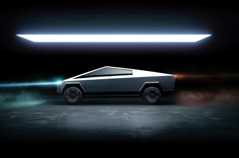 In this photo Tesla Cybertruck