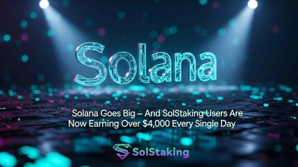 “Solana Goes Big — And SolStaking Users Are Now Earning Over $4,000 Every Single Day”