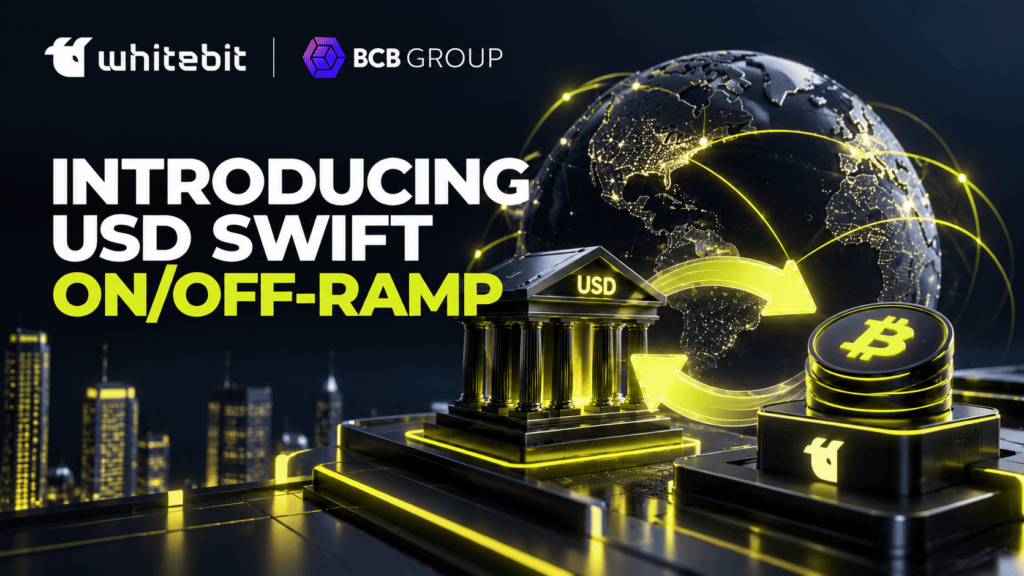 WhiteBIT adds USD SWIFT transfers for corporate clients through BCB Group partnership