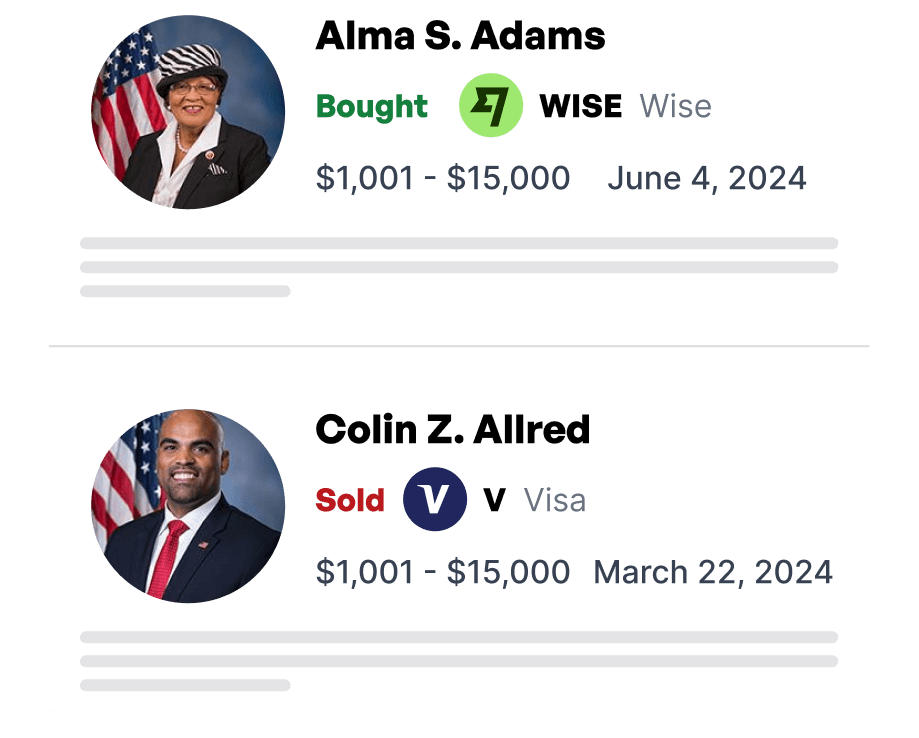 Congress trade signals